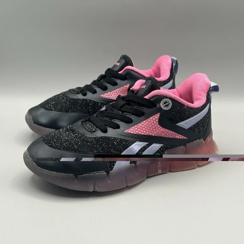 Reebok Zig N Glow Black‎ Pink Slip On Athletic Shoes - Kids Toddler Size 12